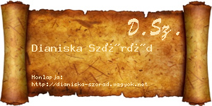 Dianiska Szórád névjegykártya